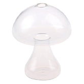 Vase en verre transparent en forme de champignon